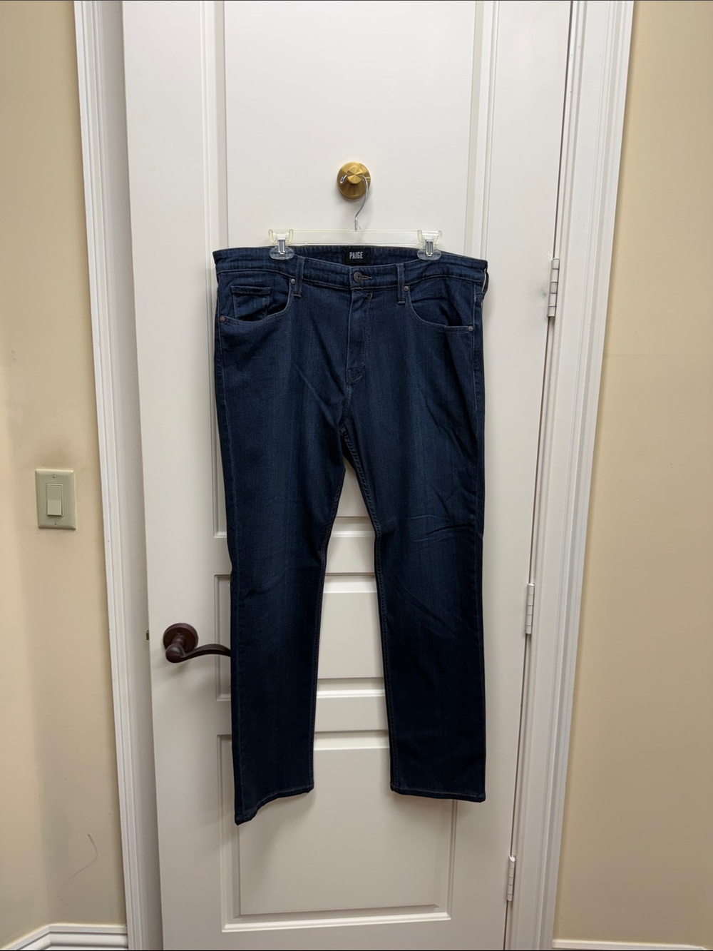 PAIGE Men's Navy Relaxed Straight Jeans
